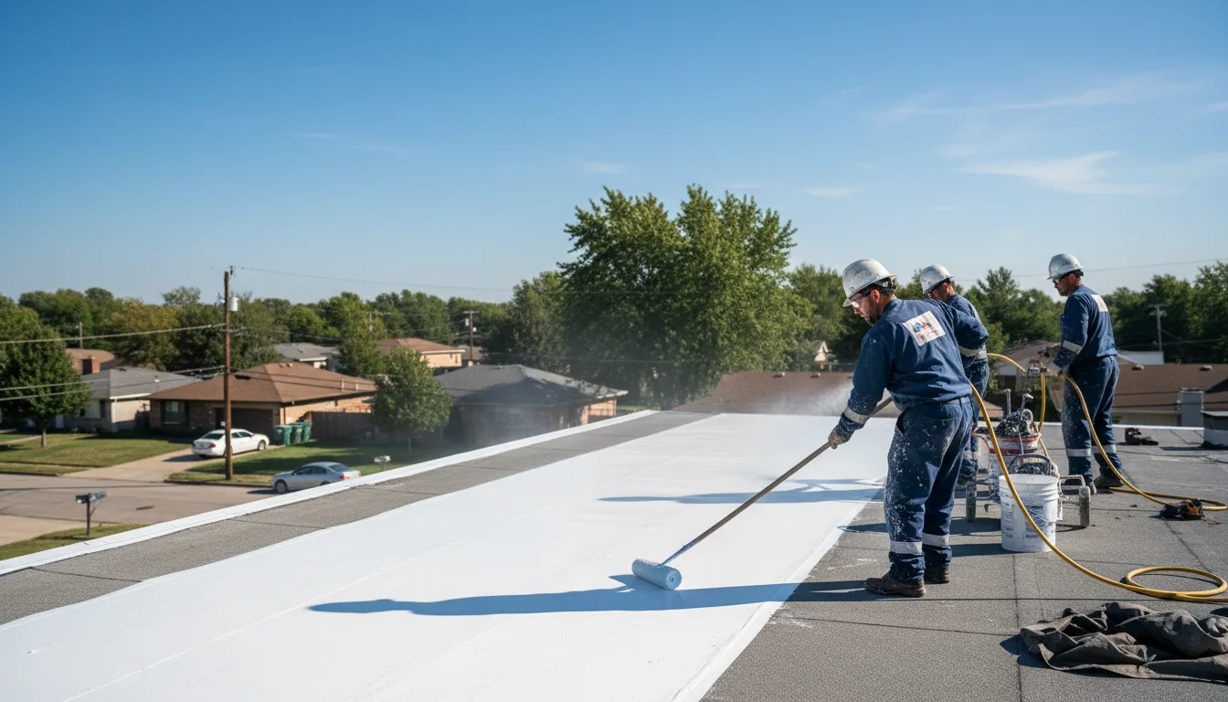 Commercial roof coating in Downs, IL near me